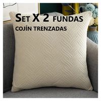 Set X 2 Fundas para Cojín Plush Color Crema 45x45 Cm.