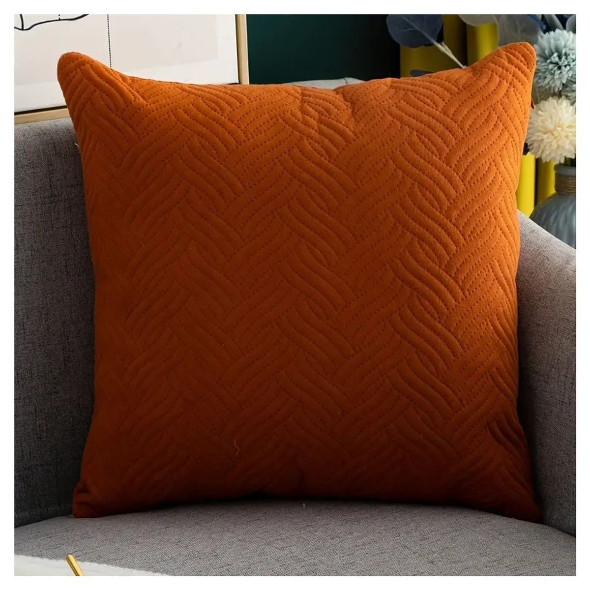 COMPRAPO - Set X 2 Fundas para Cojín Plush Color Terracota 45x45 Cm.