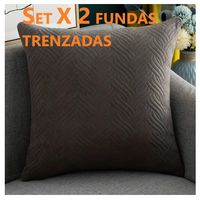 Set X 2 Fundas para Cojín Plush Color Gris 45x45 Cm.