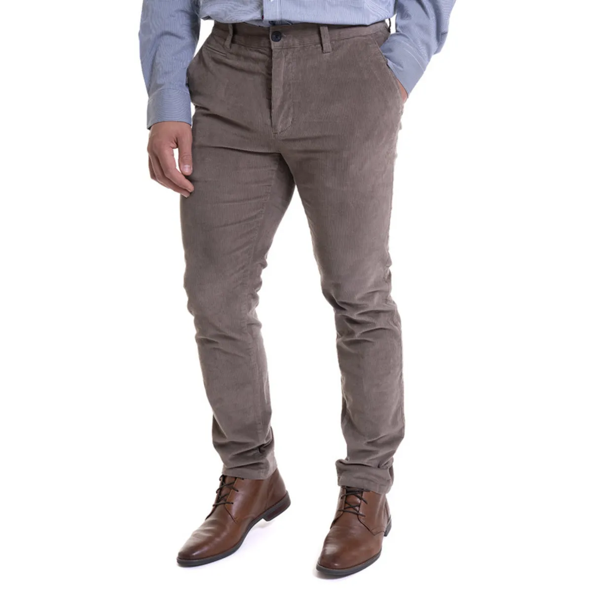 MCGREGOR - Pantalón Cotelé Spandex Café MCGREGOR