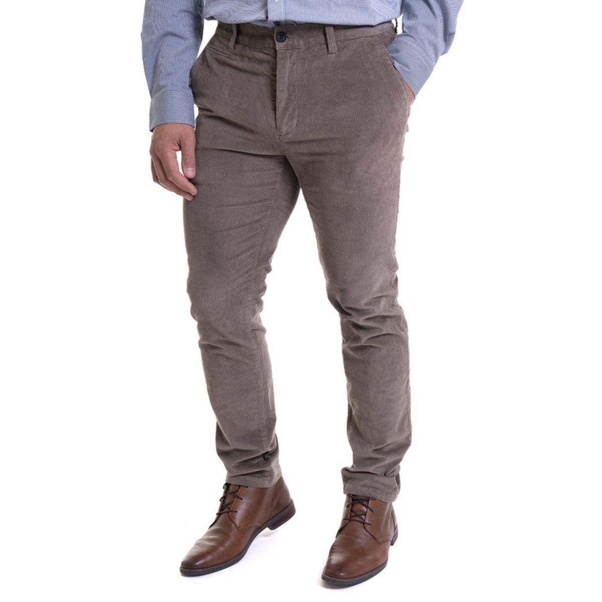 MCGREGOR - Pantalón Cotelé Spandex Café MCGREGOR