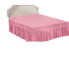 GENERICO - Faldón para cama 1.5 Plazas - Falda de cama Rosado