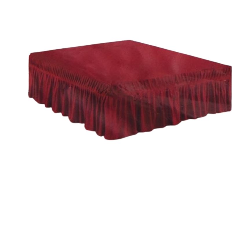 GENERICO - Faldón para cama 2 Plazas - Falda de cama Burdeo