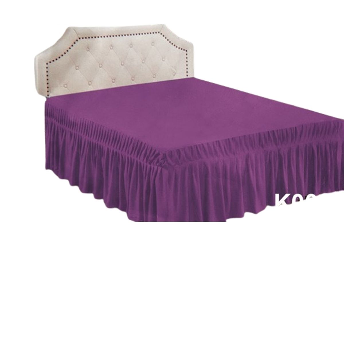 GENERICO - Faldón para cama 2 Plazas - Falda de cama Morado