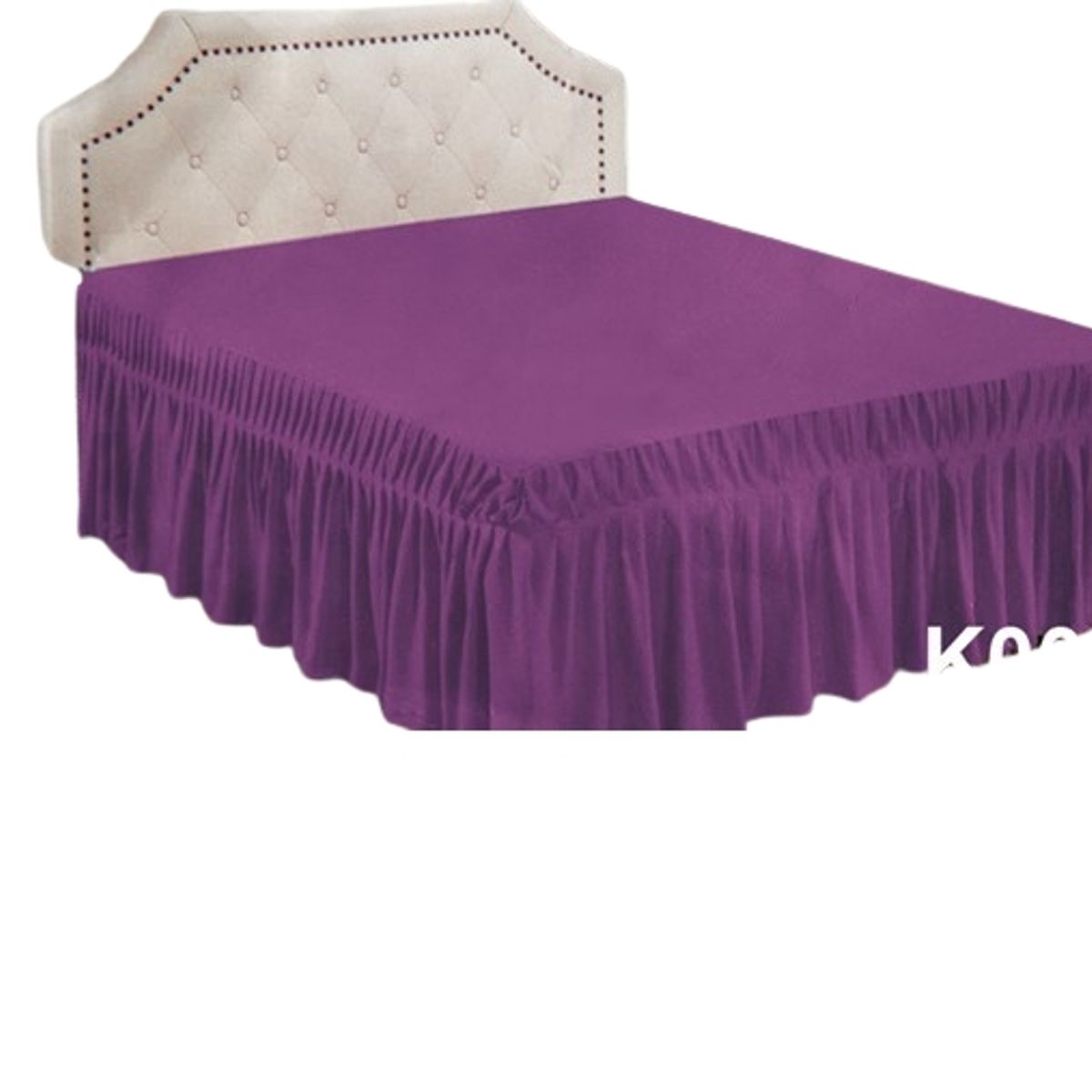 GENERICO - Faldón para cama 2,5 Plazas - Falda de cama Morado