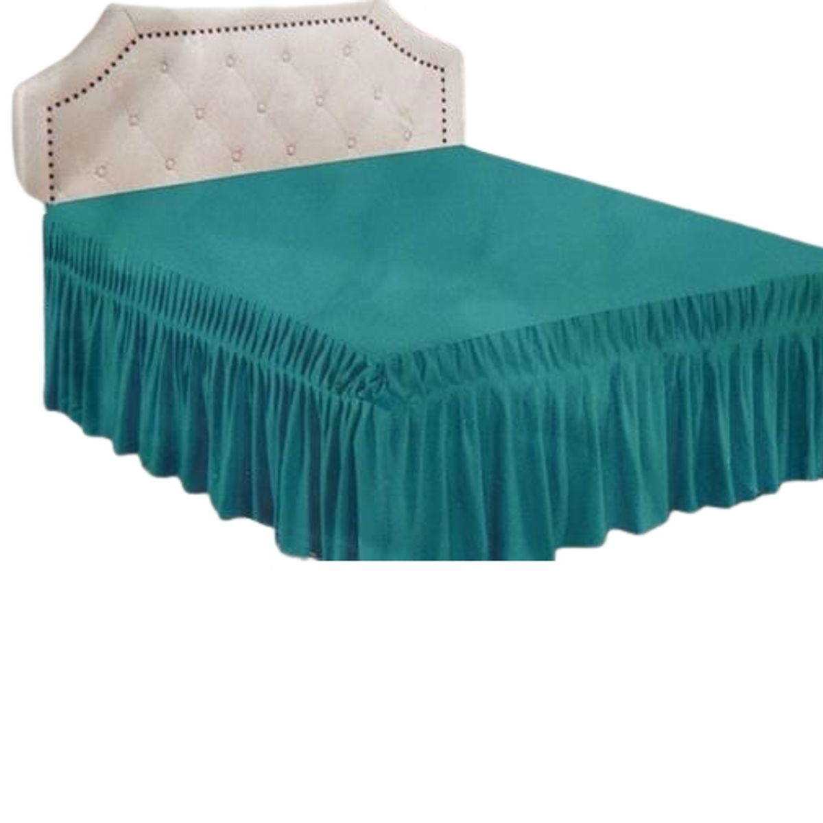 GENERICO - Faldón para cama 2,5 Plazas - Falda de cama Turquesa