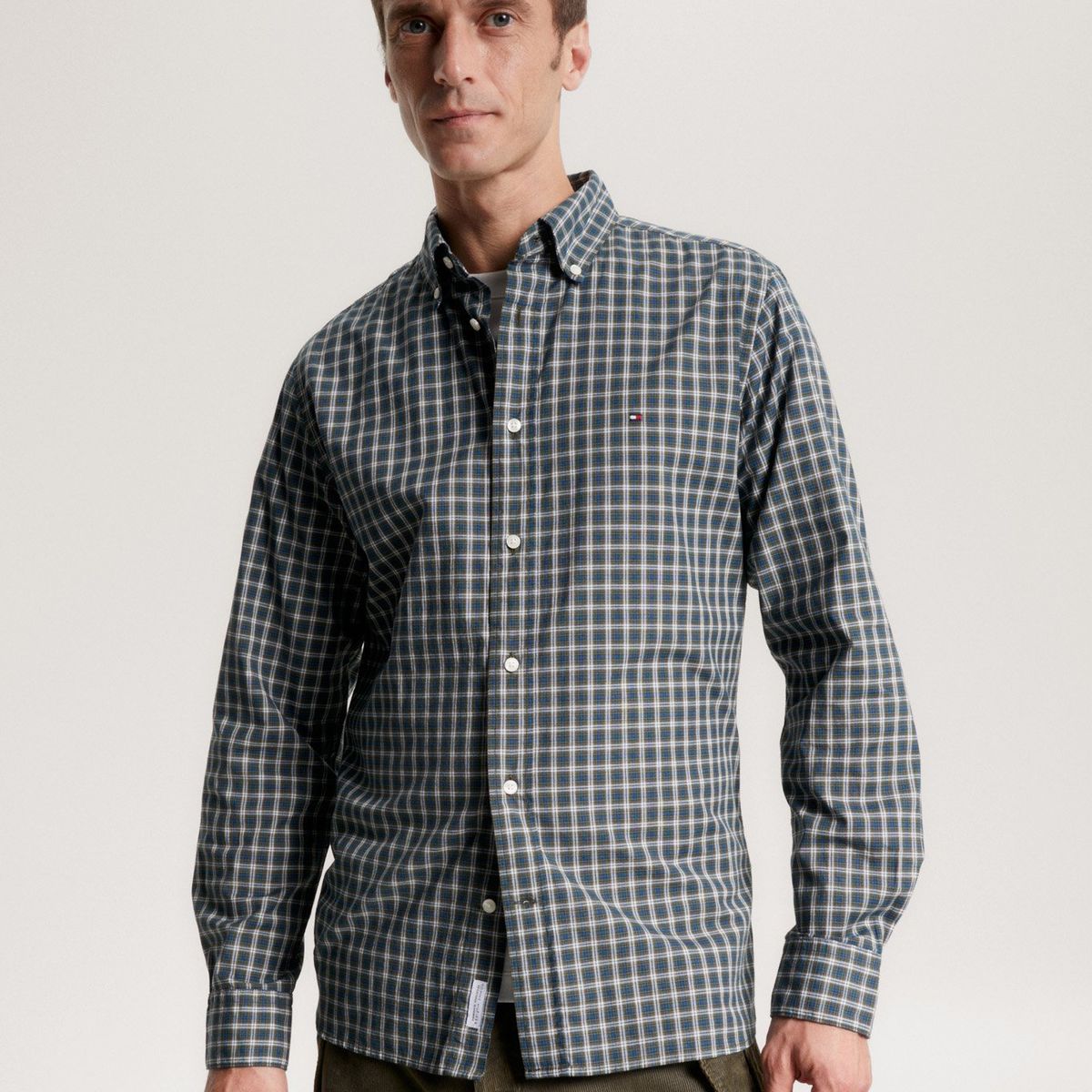 TOMMY HILFIGER - Camisa Regular Fit A Cuadros Verde Tommy Hilfiger