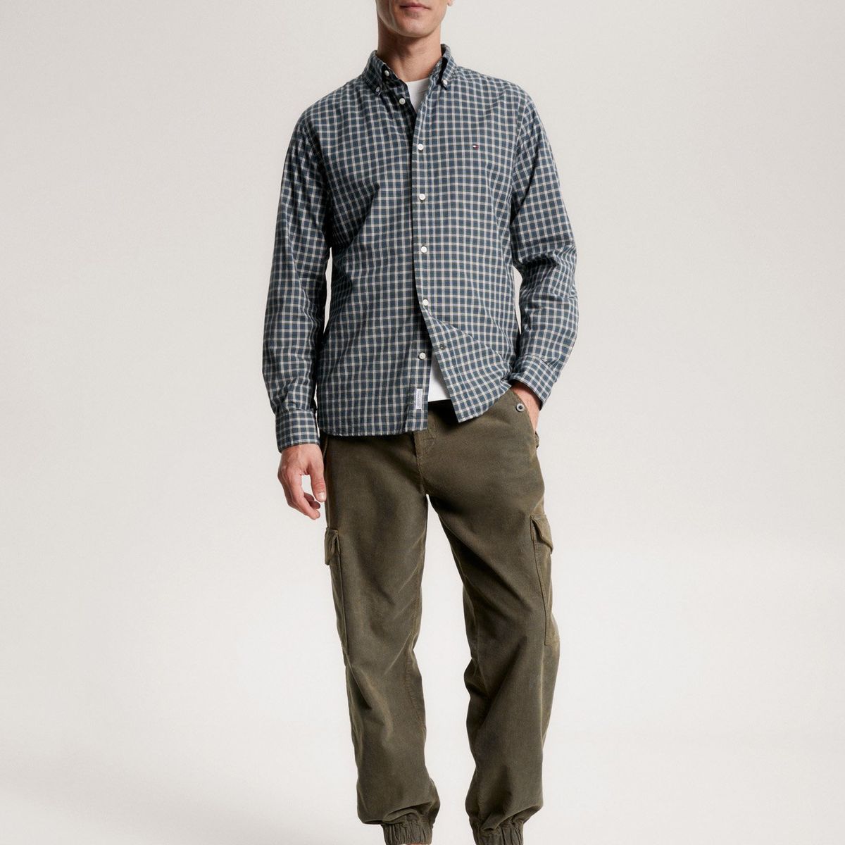 TOMMY HILFIGER - Camisa Regular Fit A Cuadros Verde Tommy Hilfiger