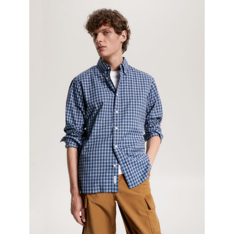 TOMMY HILFIGER - Camisa Regular Fit A Cuadros Azul Tommy Hilfiger