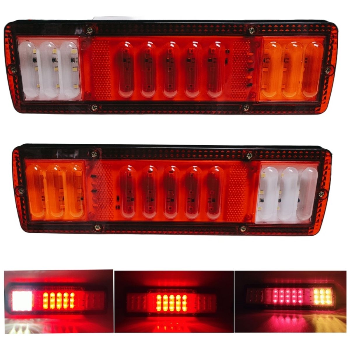 GENERICO - X2 Foco Luz Led Trasera Freno Reversa Dirección 12-24v