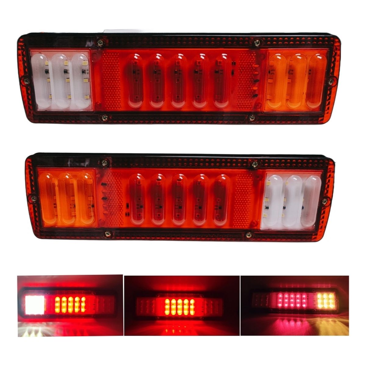 GENERICO - X2 Foco Luz Led Trasera Freno Reversa Dirección 12-24v