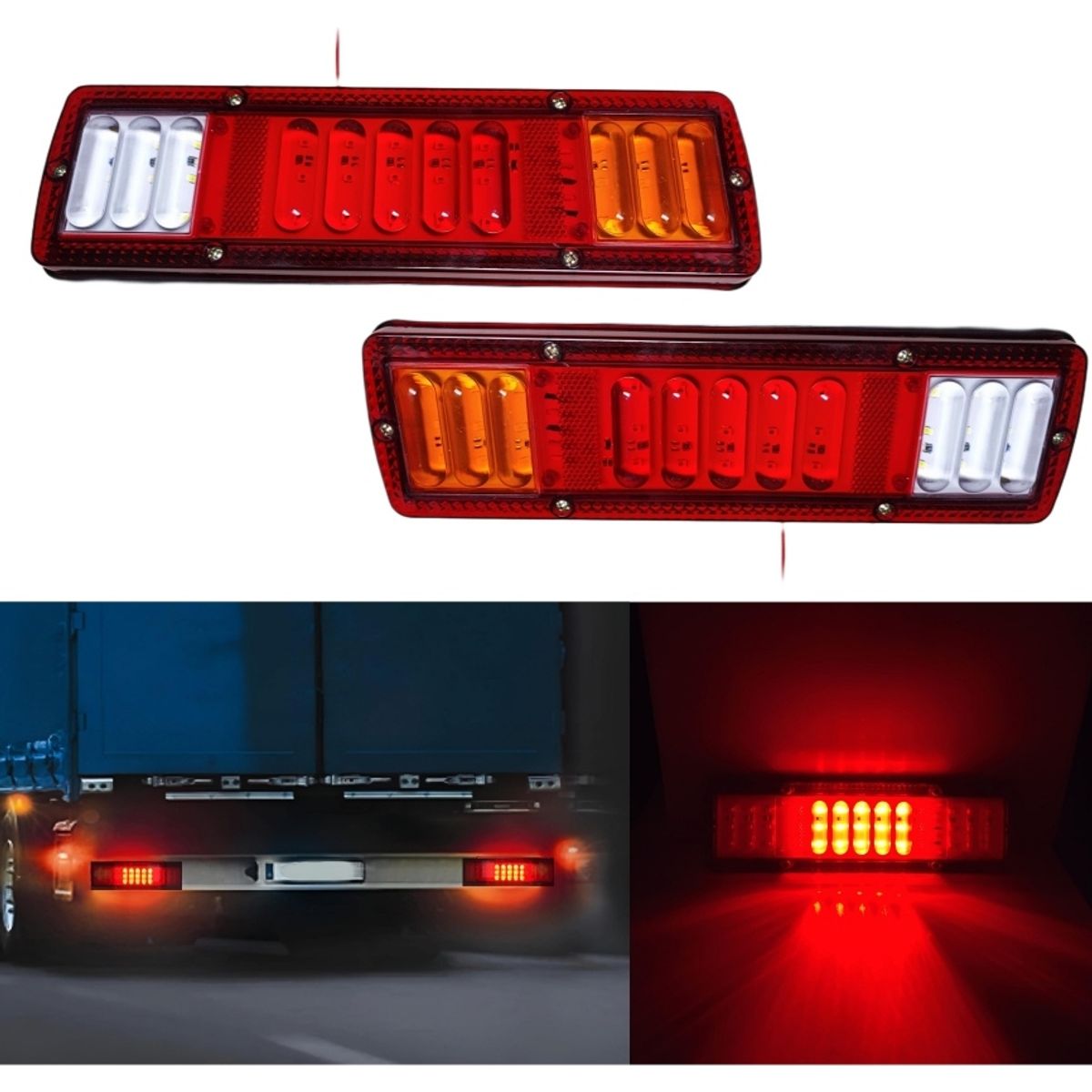 GENERICO - X2 Foco Luz Led Trasera Freno Reversa Dirección 12-24v