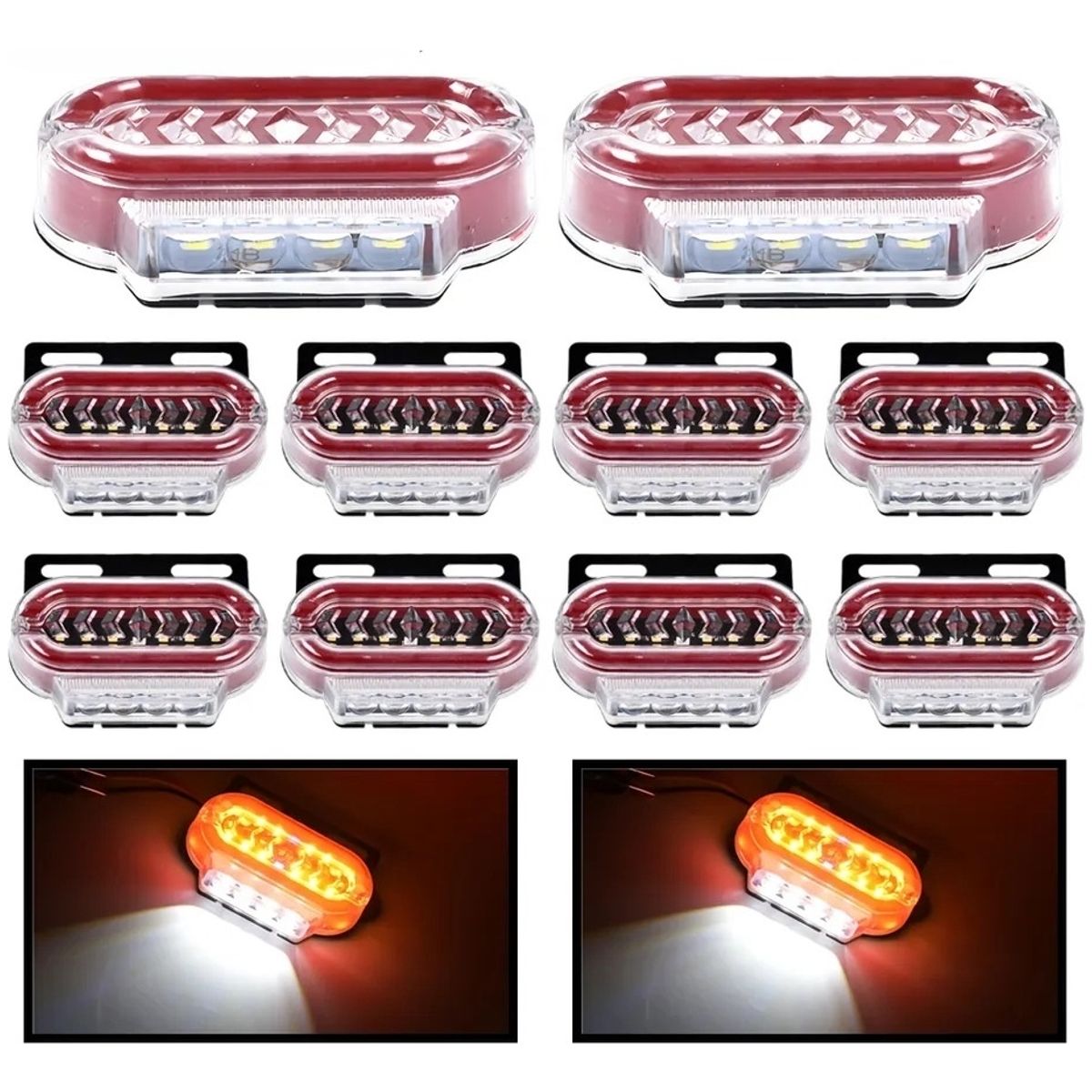GENERICO - X10 Luz Led Lateral Bicolor Luz De Trocha 24v ROJO
