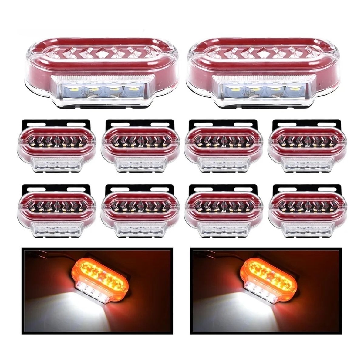GENERICO - X10 Luz Led Lateral Bicolor Luz De Trocha 24v ROJO
