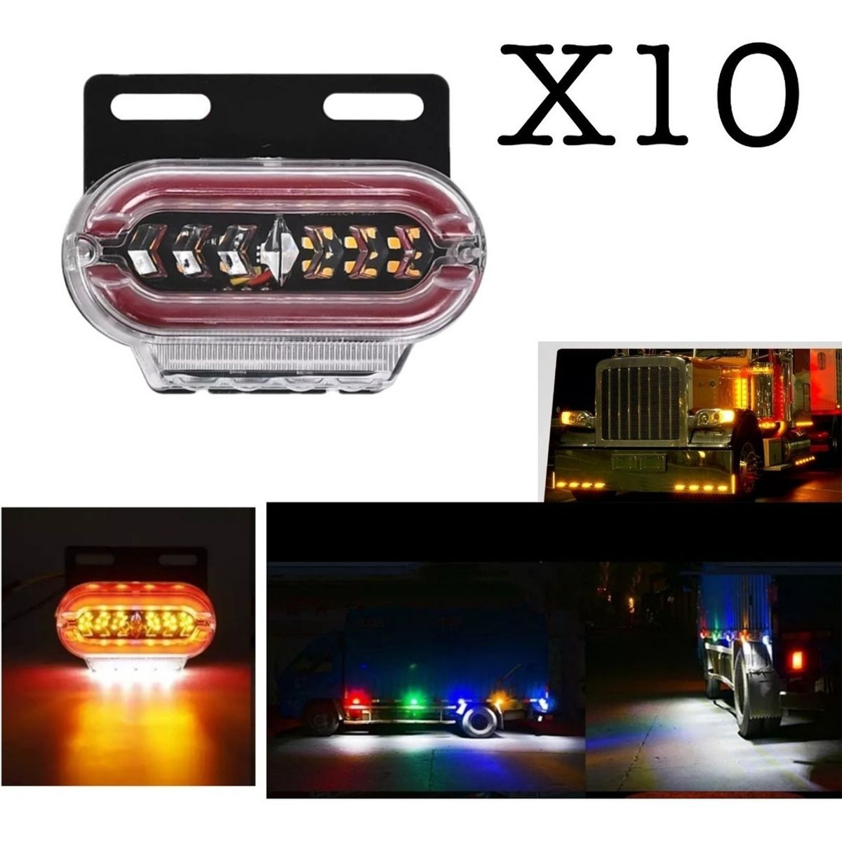 GENERICO - X10 Luz Led Lateral Bicolor Luz De Trocha 24v ROJO