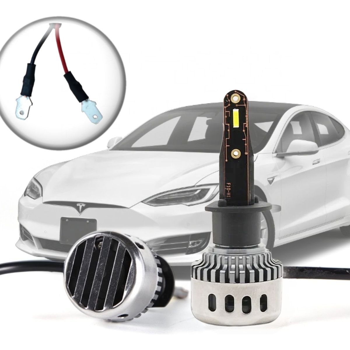 GENERICO - X2 Ampolleta Mini Turbo Led T10 Potente 12000lm Conector H1