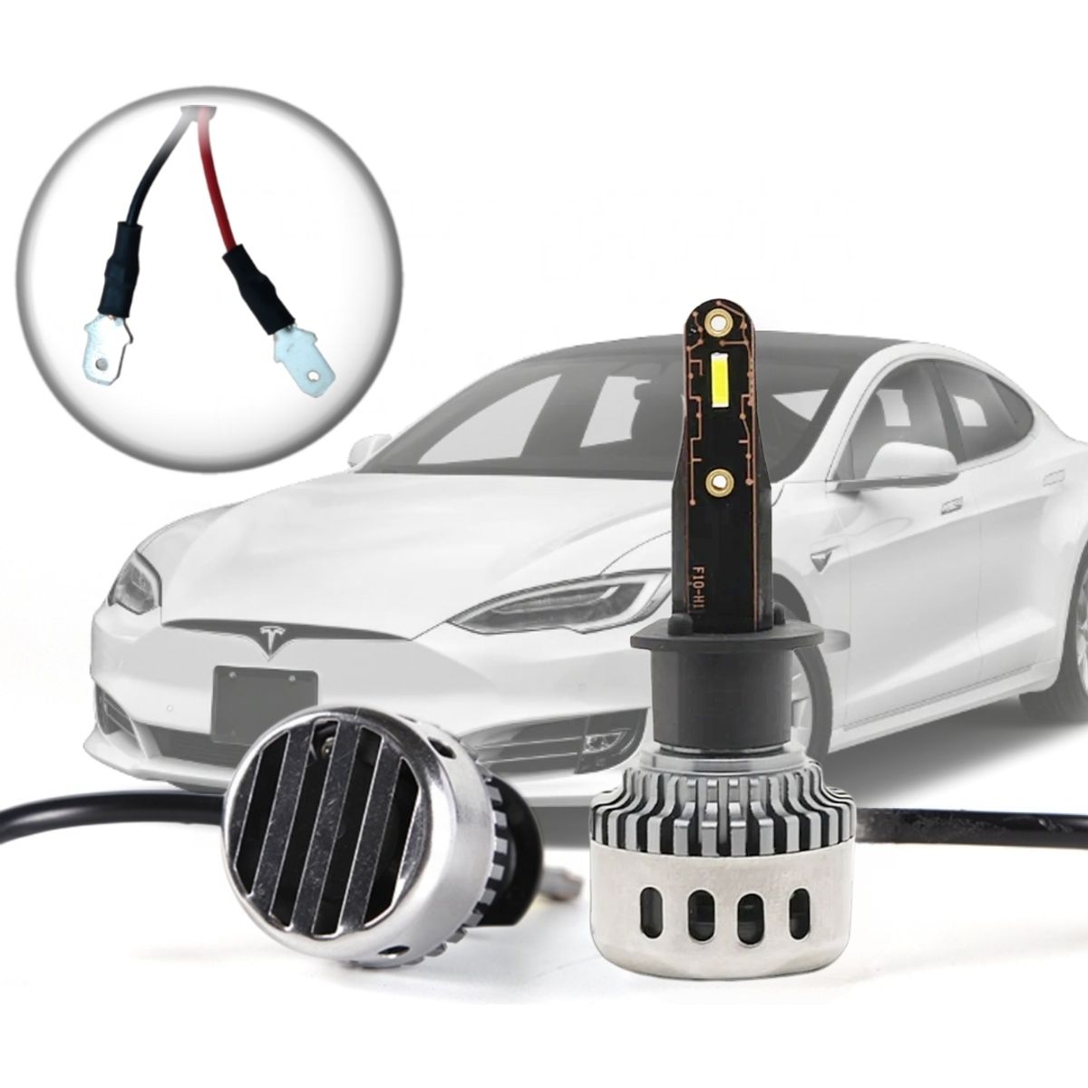 GENERICO - X2 Ampolleta Mini Turbo Led T10 Potente 12000lm Conector H1