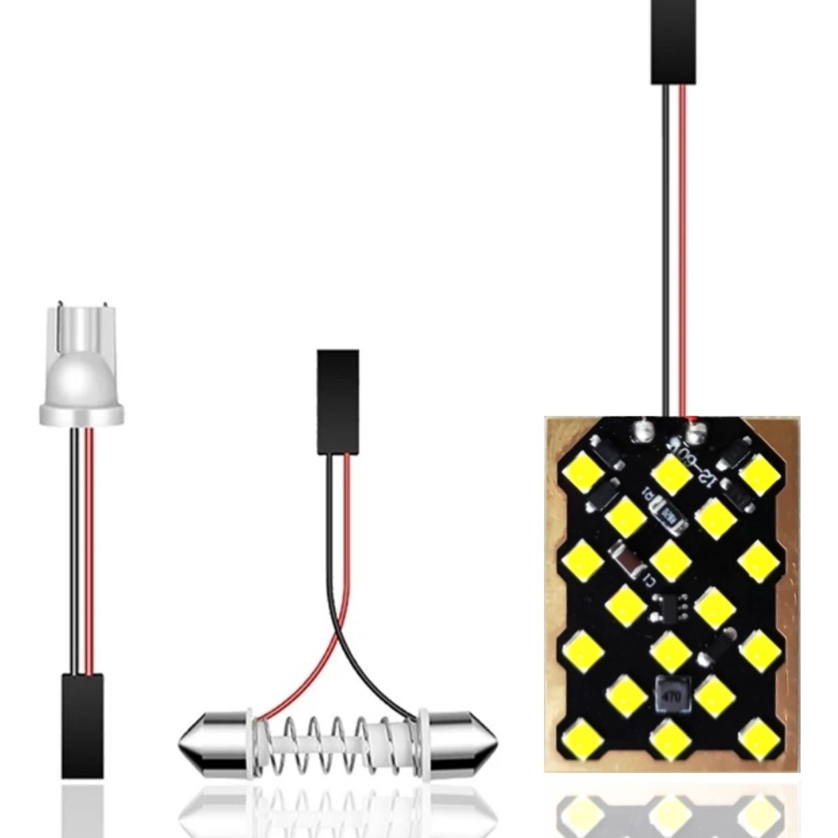 GENERICO - Ampolleta Placa 18led Tipo Fusible T10 12v-60v Led Interior