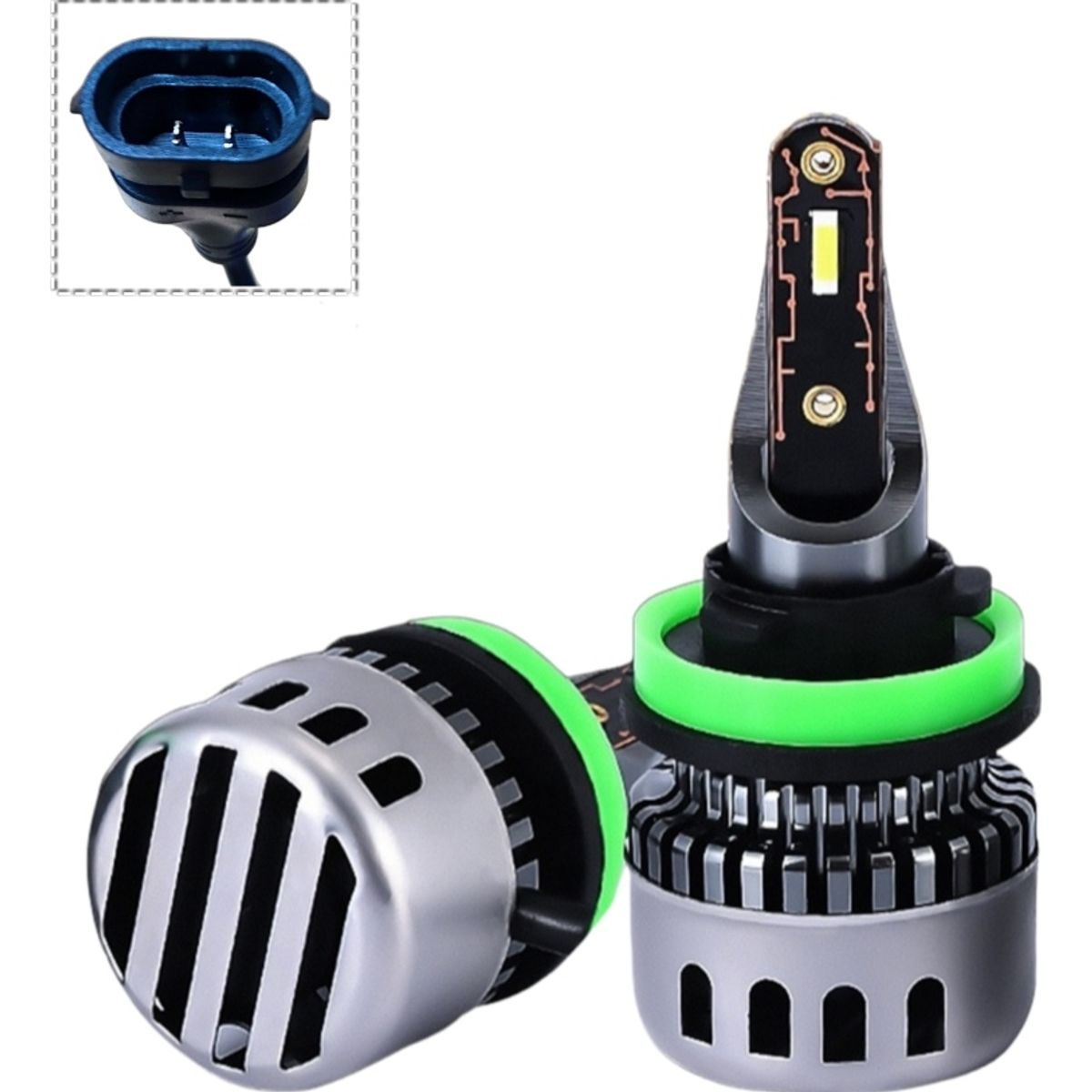 GENERICO - X2 Ampolleta Mini Turbo Led T10 Potente 12000lm H11h8 Auto