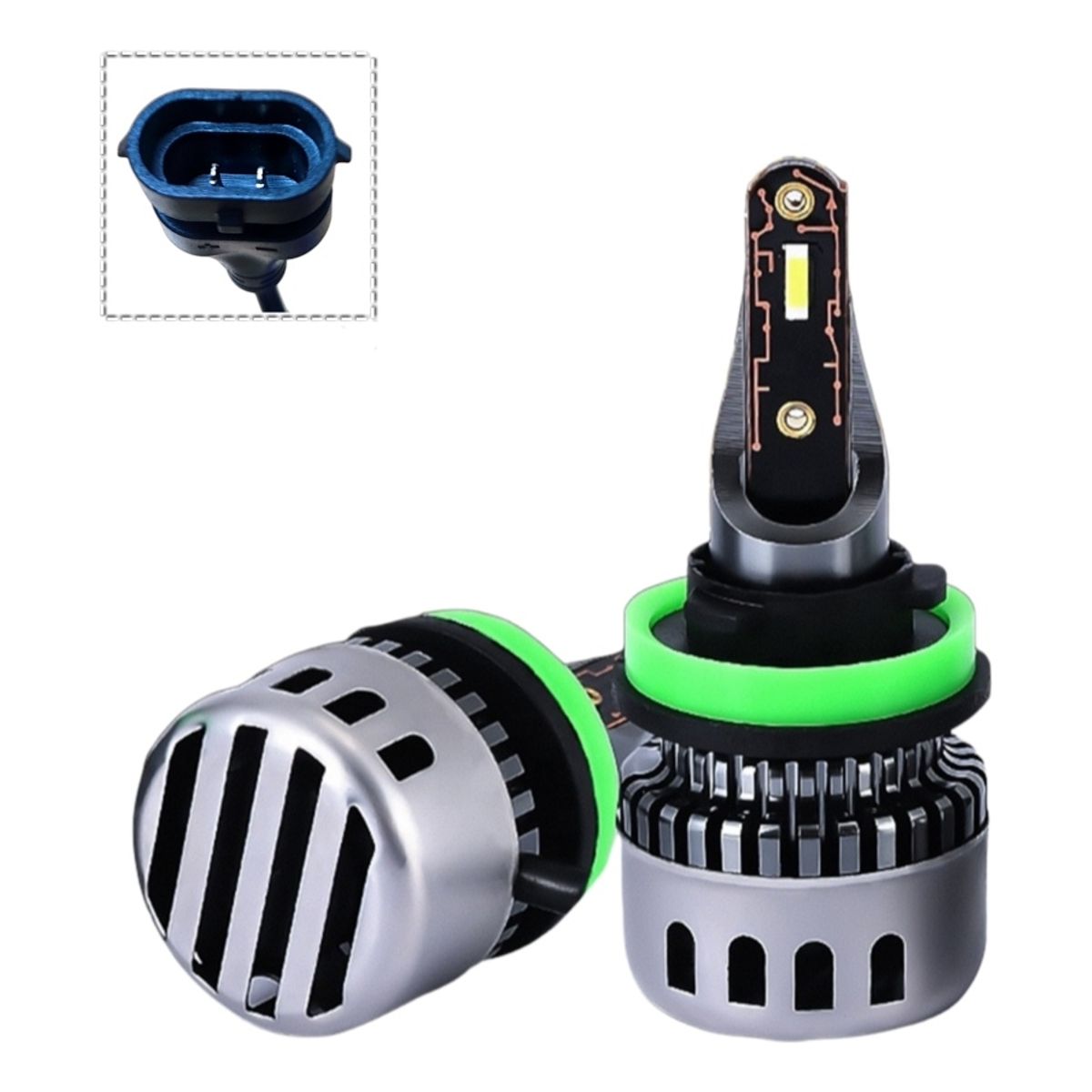 GENERICO - X2 Ampolleta Mini Turbo Led T10 Potente 12000lm H11h8 Auto