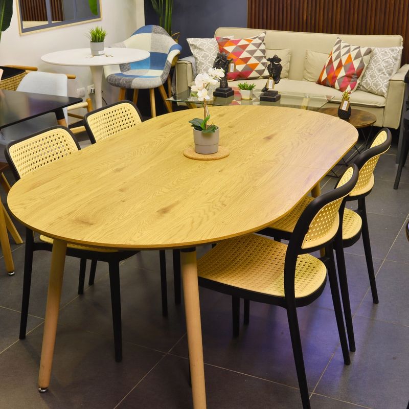 OH MI HOGAR - Comedor Wood Extensible + 4 Sillas Aia