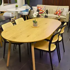 OH MI HOGAR - Comedor Wood Extensible + 4 Sillas Aia