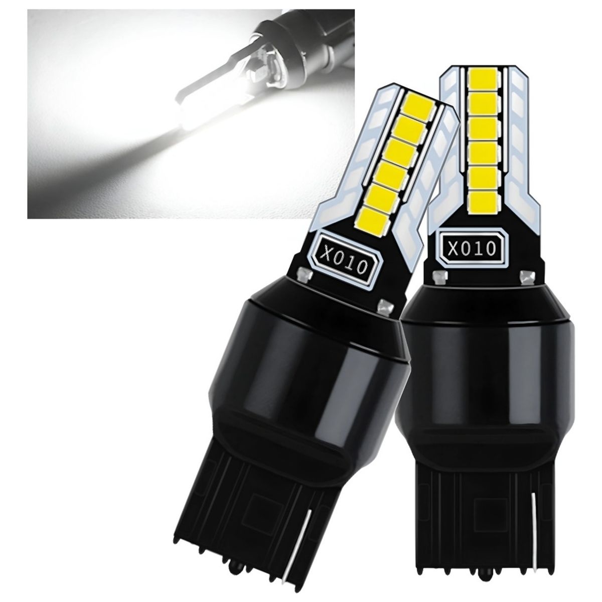 GENERICO - X2 Ampolleta Led T20 Blanco 1Contacto 7440 12led 12v Auto