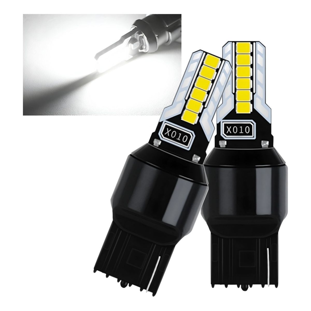 GENERICO - X2 Ampolleta Led T20 Blanco 1Contacto 7440 12led 12v Auto