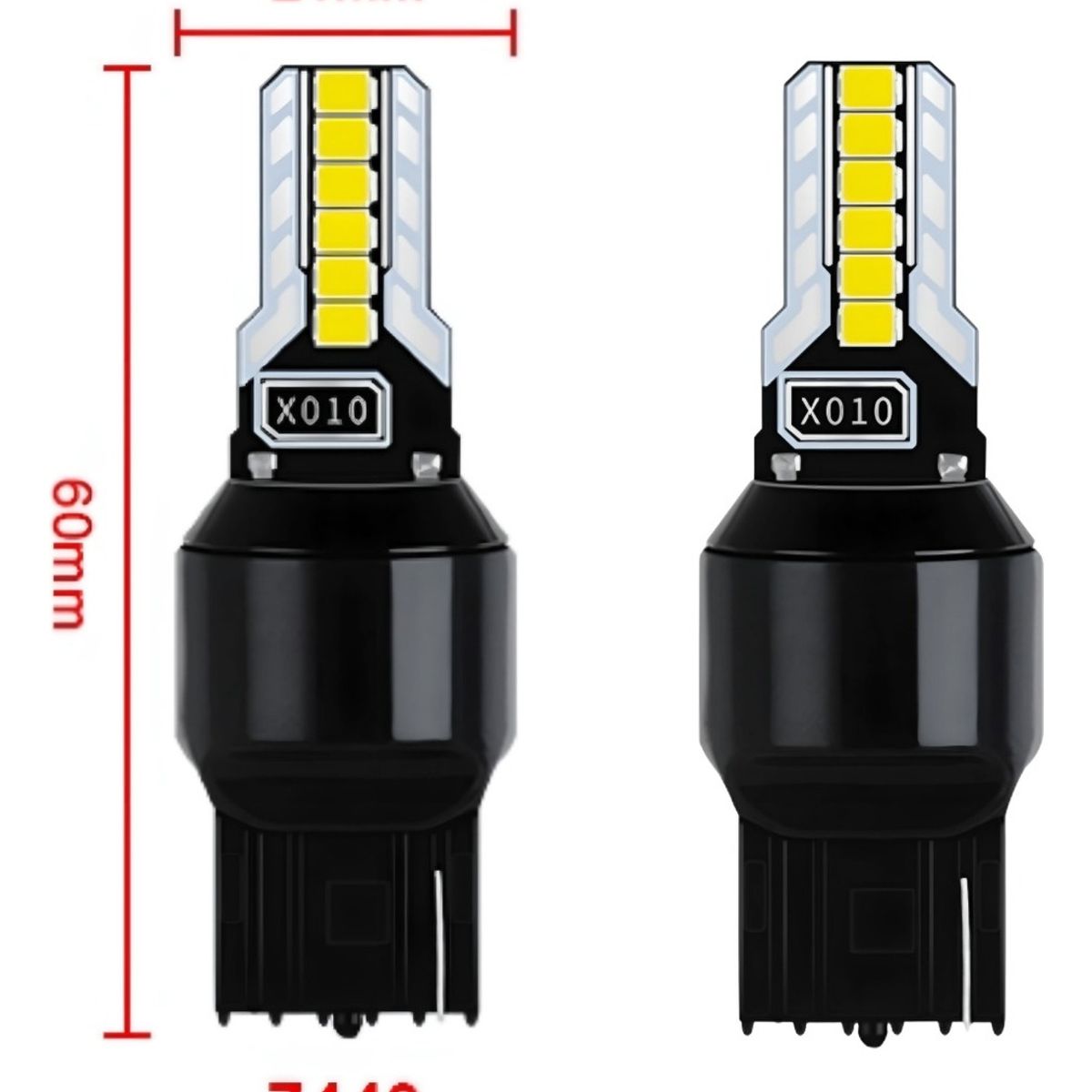 GENERICO - X2 Ampolleta Led T20 Blanco 1Contacto 7440 12led 12v Auto
