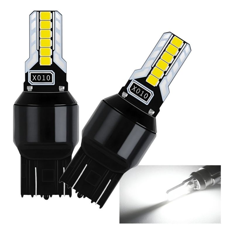 GENERICO - X2 Ampolleta Led T20 Blanco 2Contacto 7443 12led 12v Auto