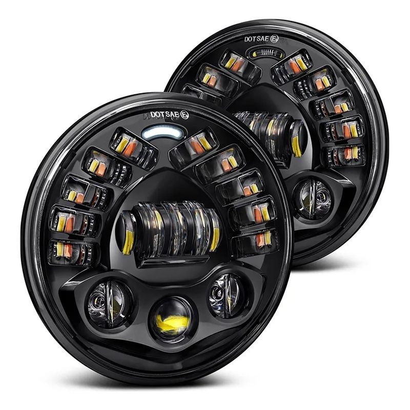 GENERICO - X2 Foco Led Delantero 7pulgadas Jeep Moto Con Luz Viraje H4