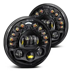 GENERICO - X2 Foco Led Delantero 7pulgadas Jeep Moto Con Luz Viraje H4