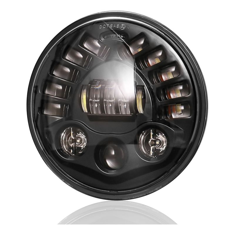 GENERICO - Foco Led Delantero De Moto Con Luz De Viraje 7 Pulgada H4