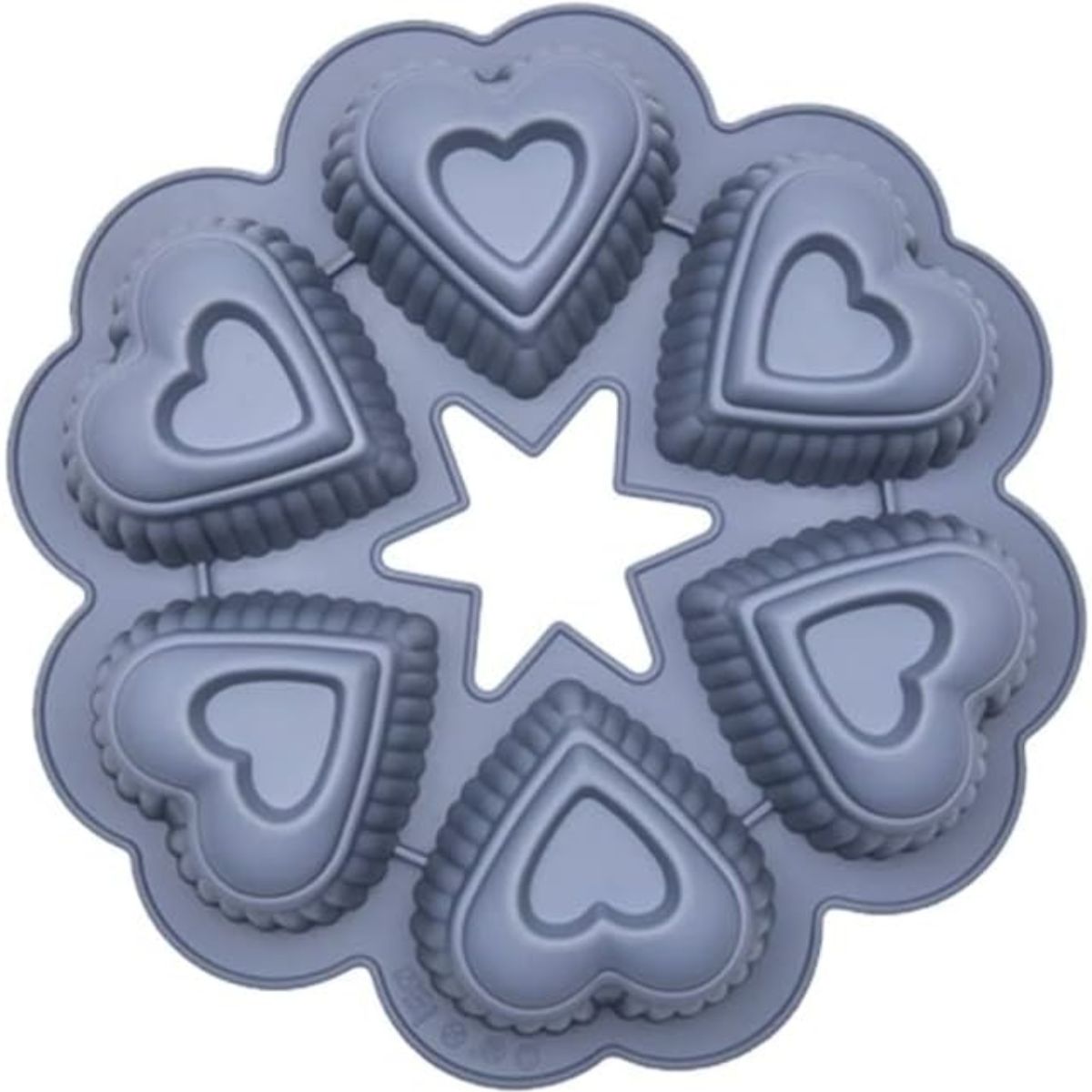 OEM - Molde De Silicona 6 Cupcakes Corazón