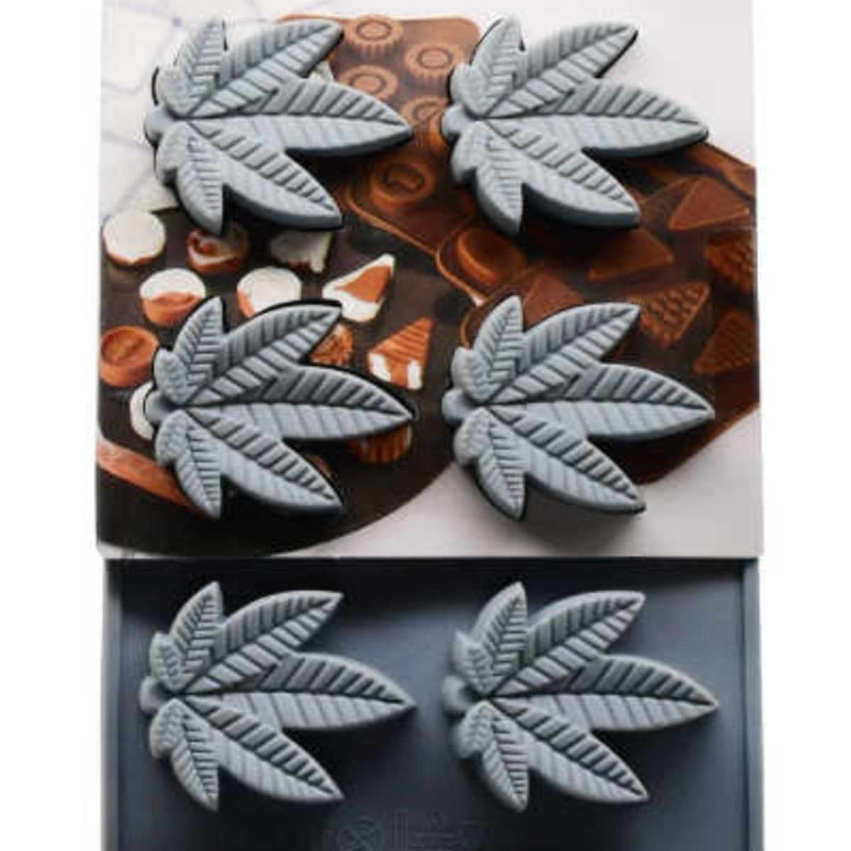 OEM - Set 2 Molde De Chocolate Hoja Arce 8 Cavidades