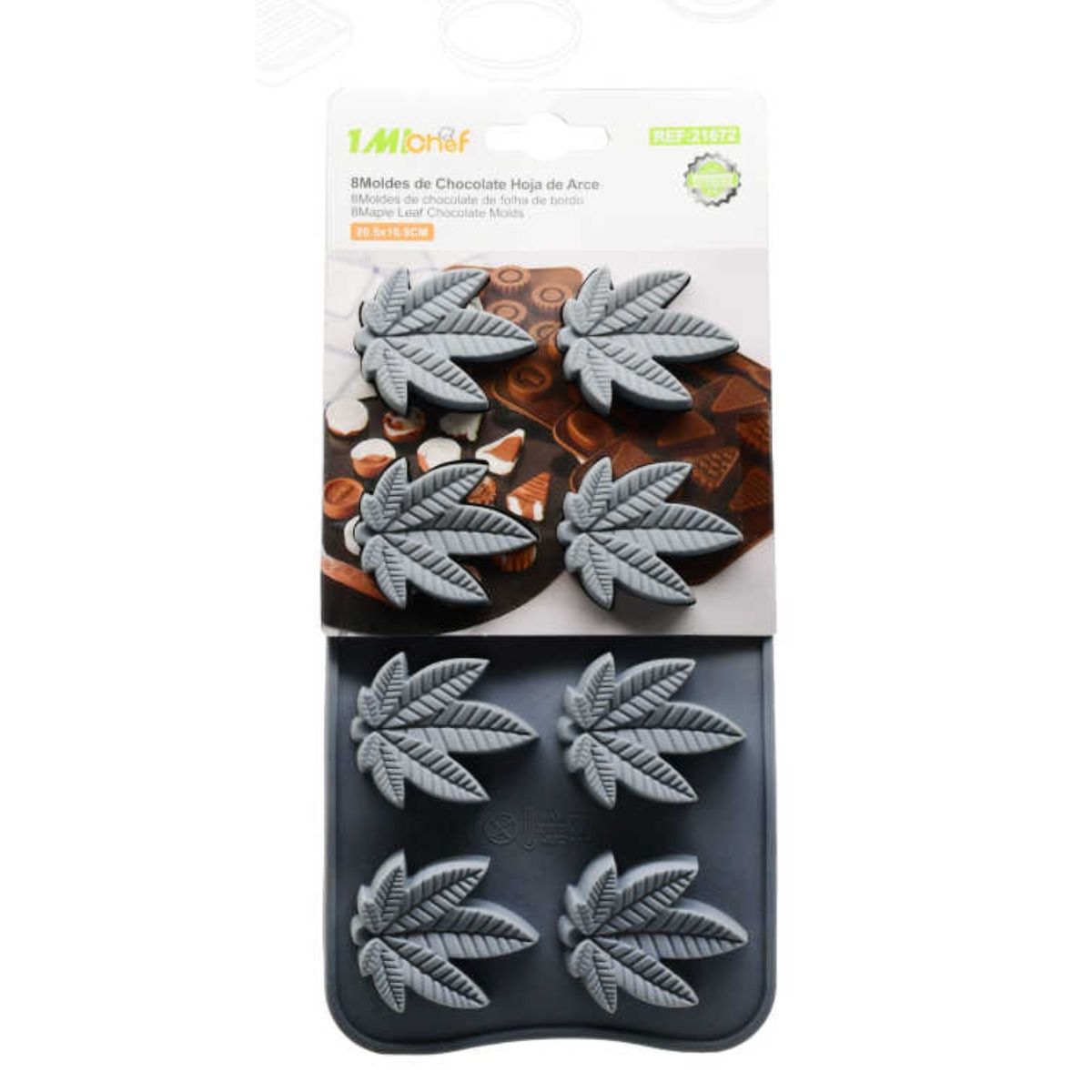 OEM - Set 2 Molde De Chocolate Hoja Arce 8 Cavidades