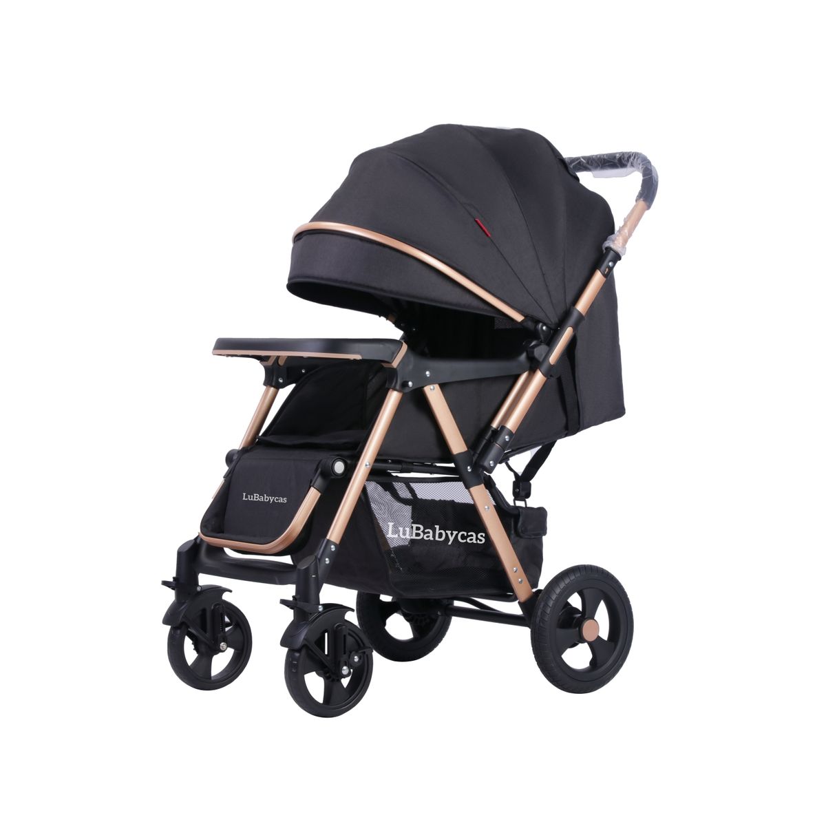 LUBABYCAS - Coche de Paseo Reversible Rubik Negro LuBabycas