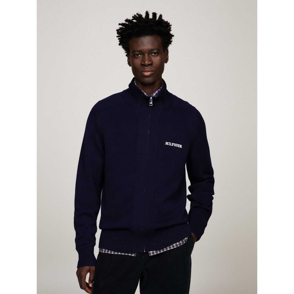 TOMMY HILFIGER - Sweater Monotipocon Cierre Azul Tommy Hilfiger