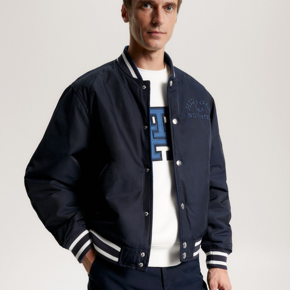 TOMMY HILFIGER - Chaqueta Bomber Reversible Azul Tommy Hilfiger