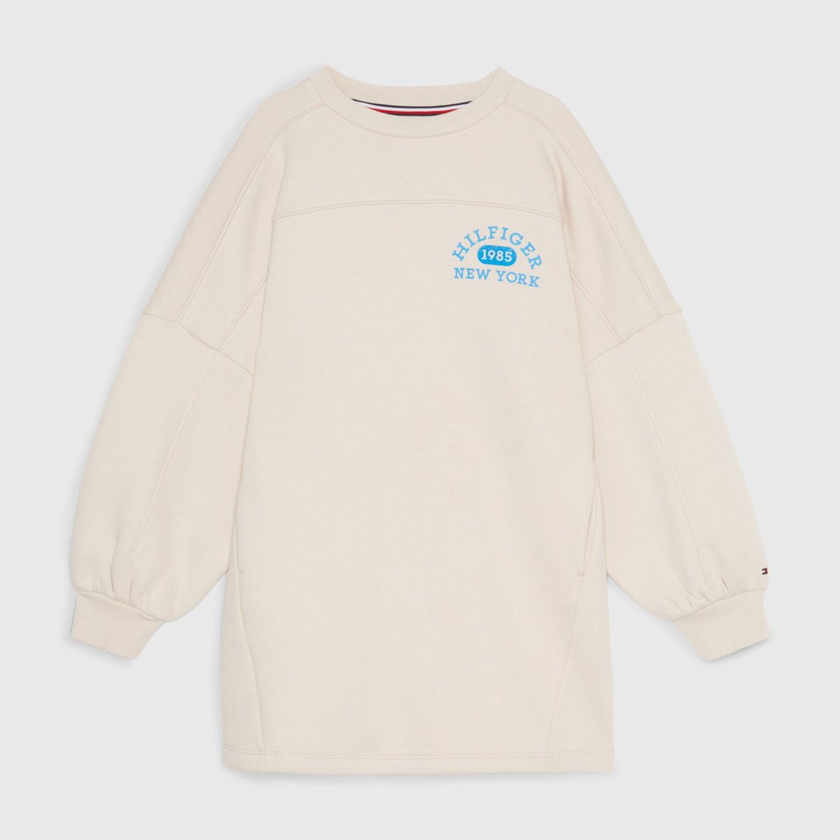 TOMMY HILFIGER - Vestido Relaxed Logo Varsity Beige Tommy Hilfiger