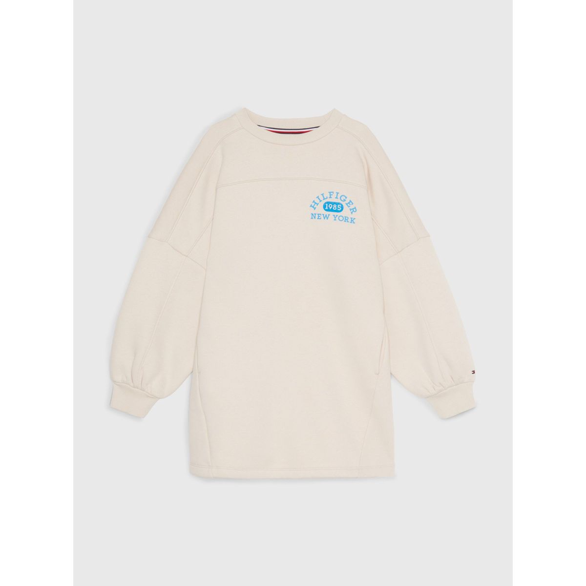 TOMMY HILFIGER - Vestido Relaxed Logo Varsity Beige Tommy Hilfiger