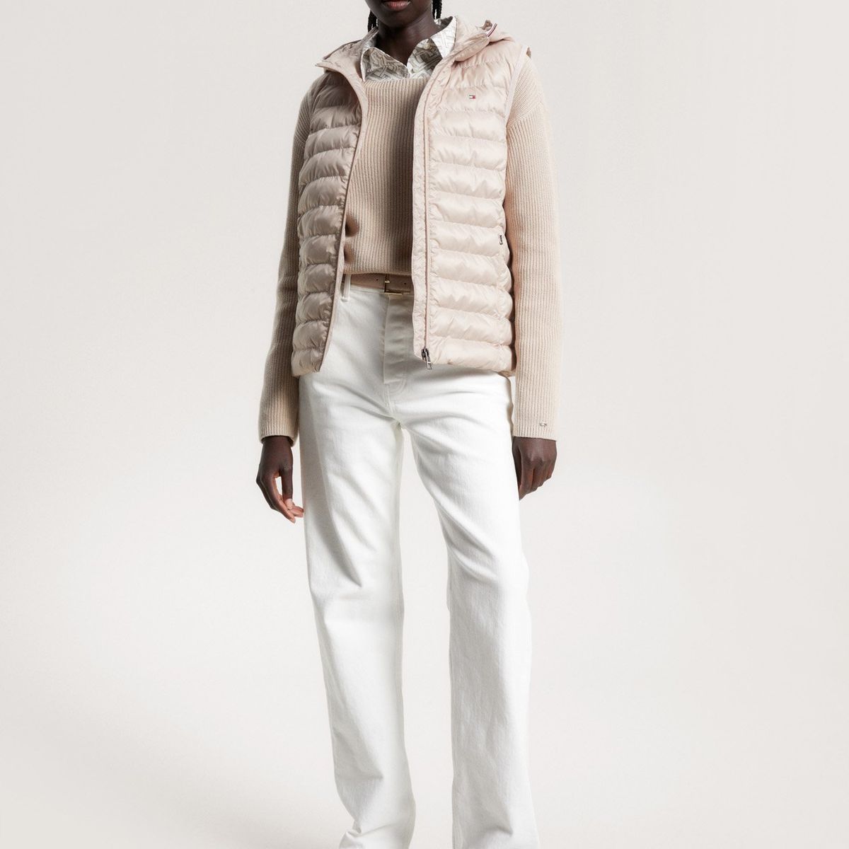 TOMMY HILFIGER - Parka Vest Acolchada Global Stripe Beige Tommy Hilfiger