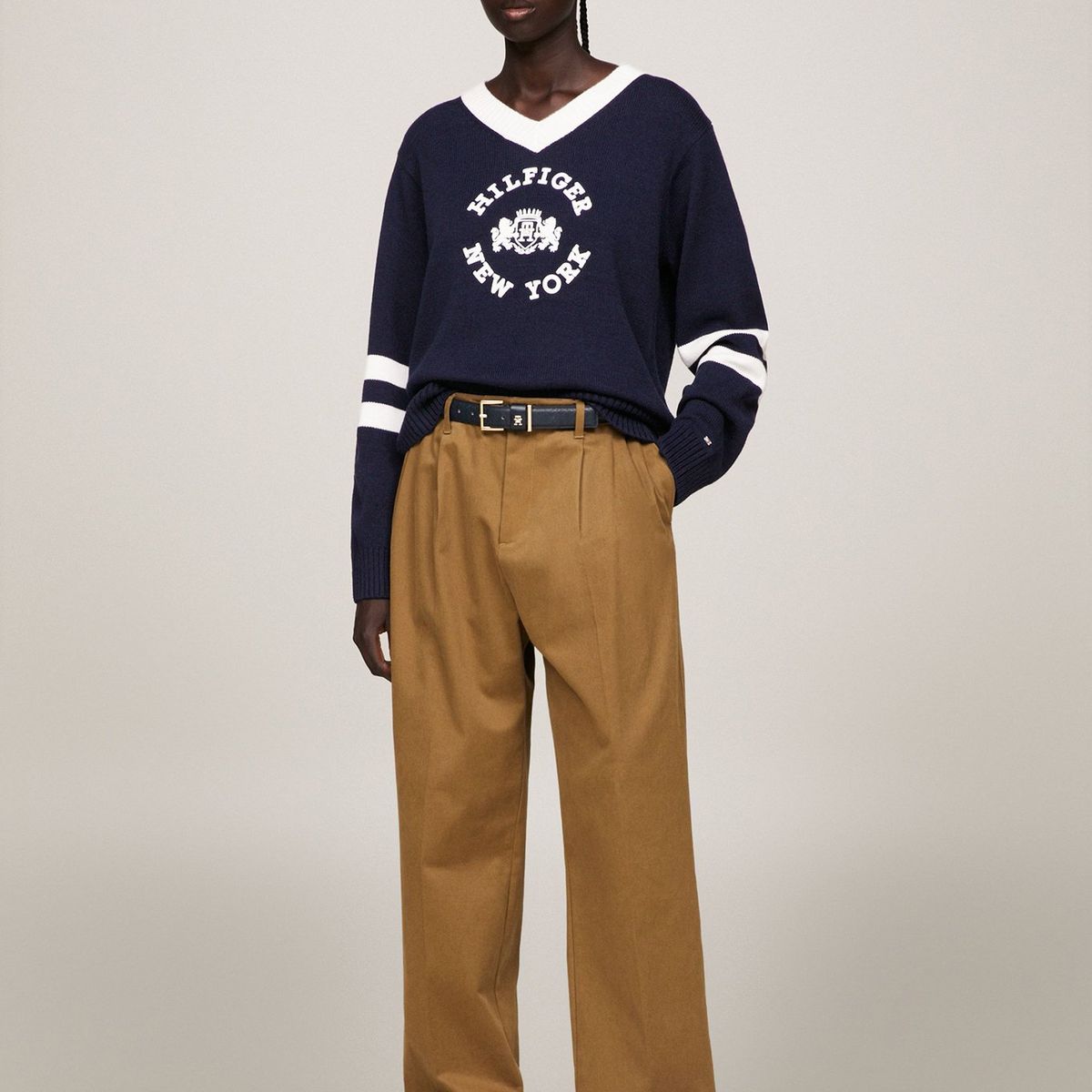 TOMMY HILFIGER - Sweater College Cuello V Azul Tommy Hilfiger