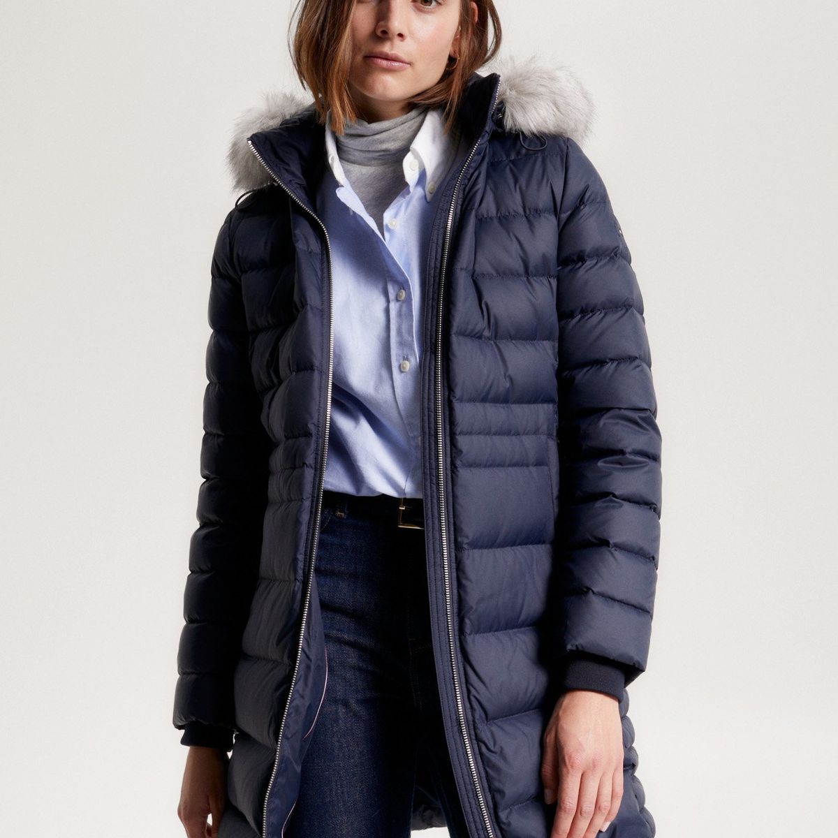 TOMMY HILFIGER - Parka Tyra Con Gorro Y Con Relleno Azul Tommy Hilfiger