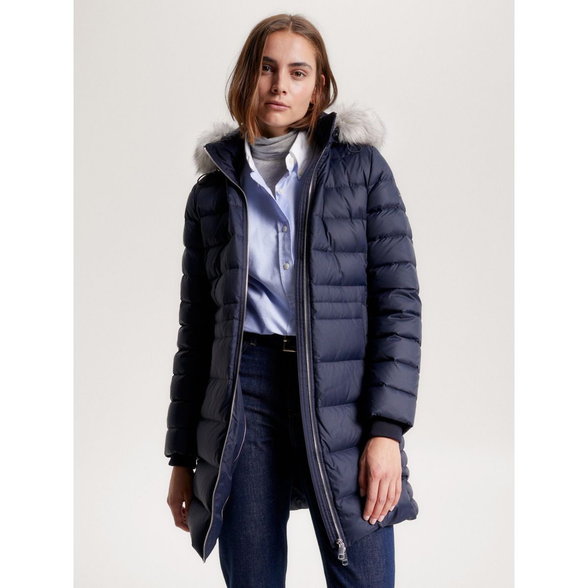 TOMMY HILFIGER - Parka Tyra Con Gorro Y Con Relleno Azul Tommy Hilfiger