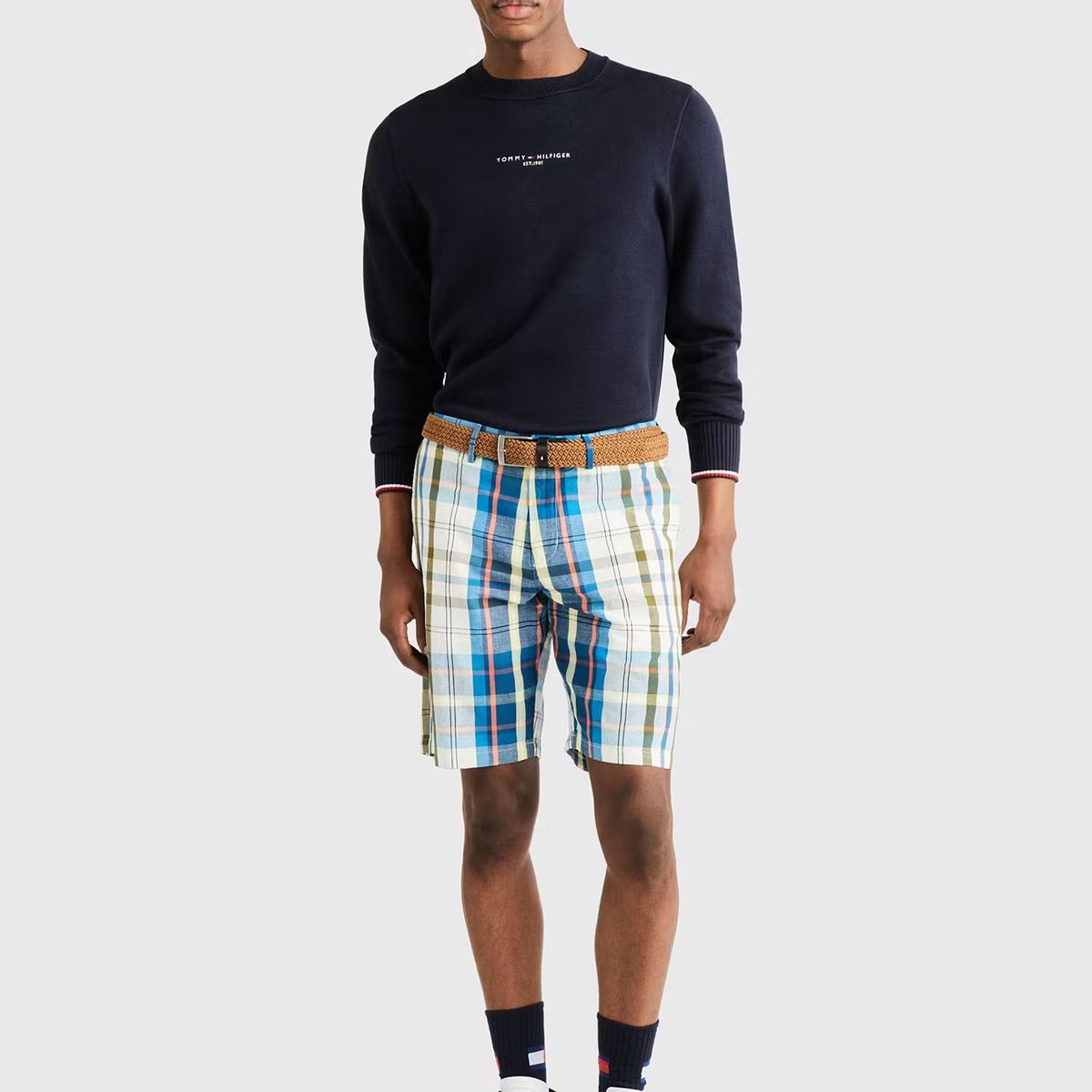 TOMMY HILFIGER - Sweater C-Neck Con Logo Bordado Azul Tommy Hilfiger