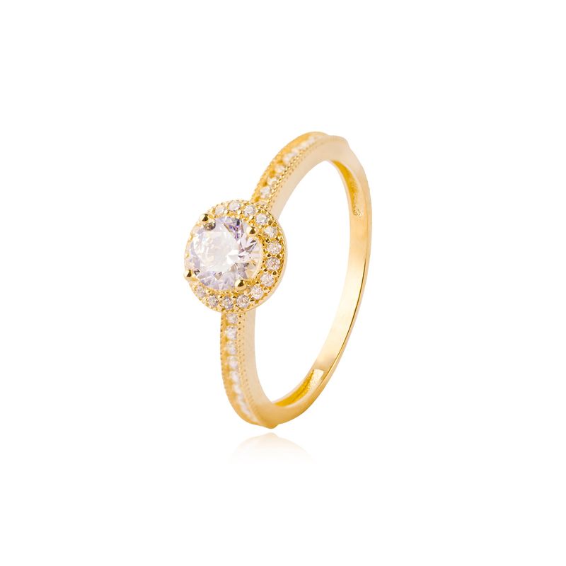 JB JOYAS BARON - Anillos de oro 18kt Modelo Solitario cubierto de Circones