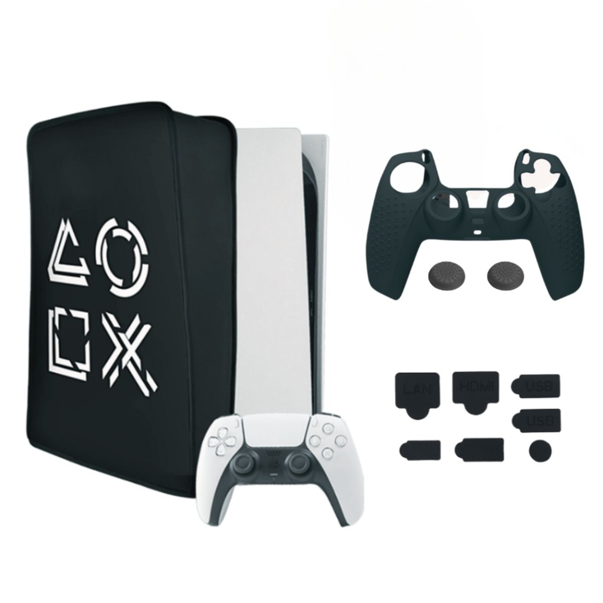 GENERICO - Funda protectora para Consola PS5 FAT set completo antipolvo
