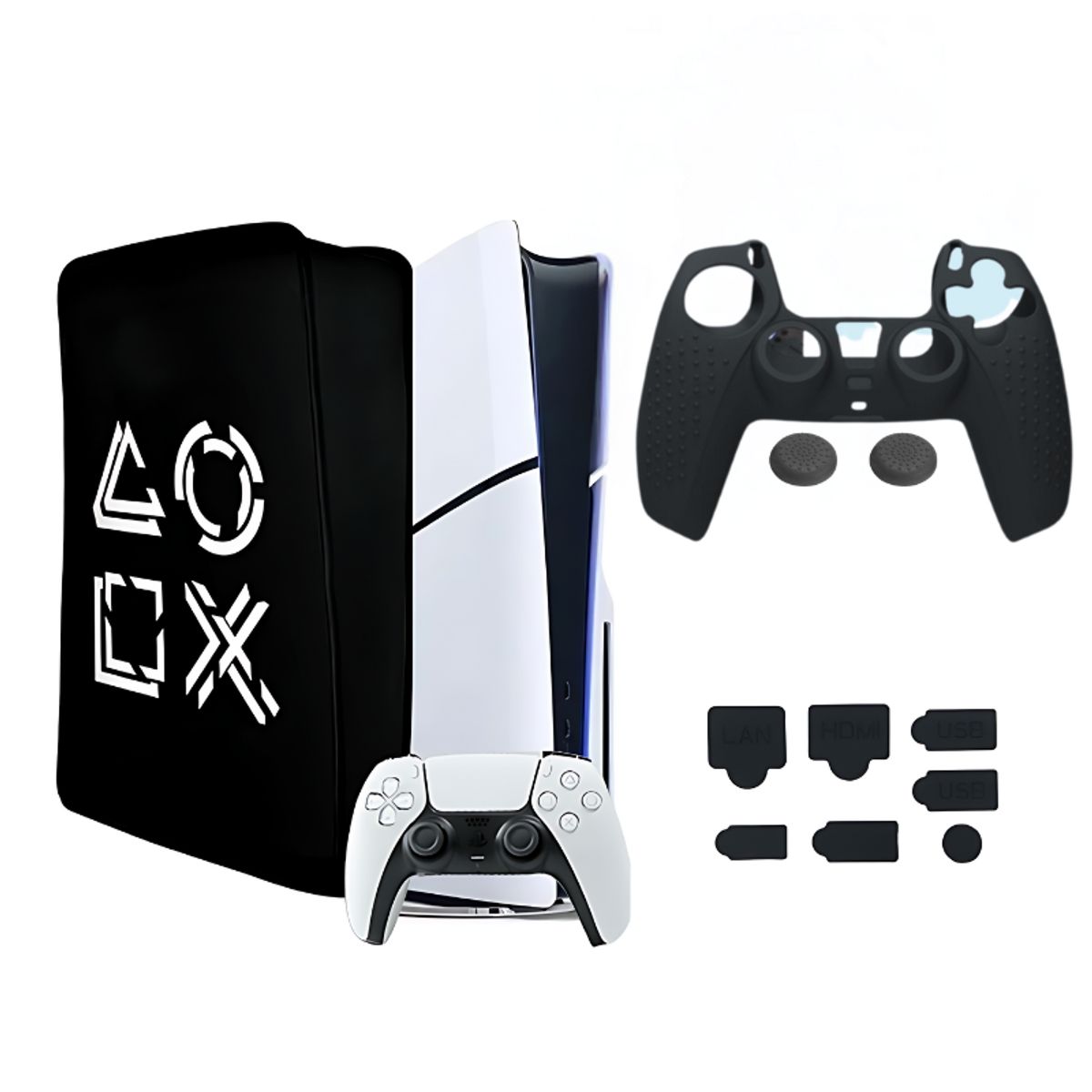 GENERICO - Funda protectora para Consola PS5 SLIM  set completo antipolvo