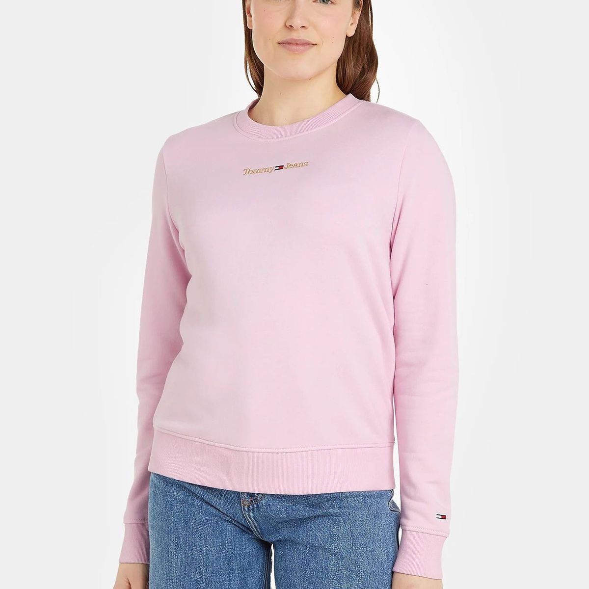 TOMMY HILFIGER - Polerón Modern C-Neck Con Logo Rosado Tommy Hilfiger